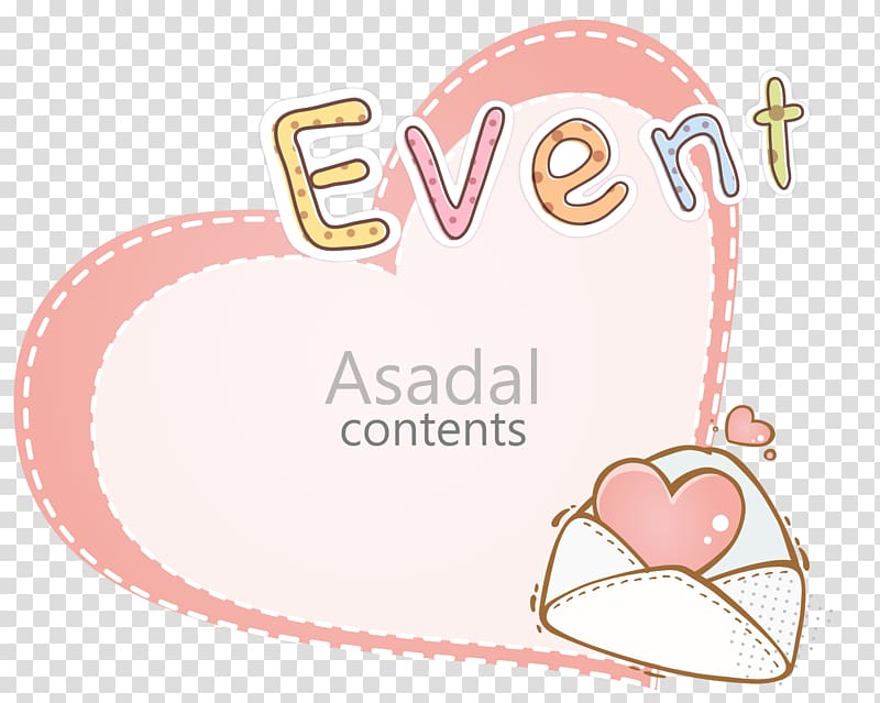 Cartoon love can type the title box border transparent background PNG clipart