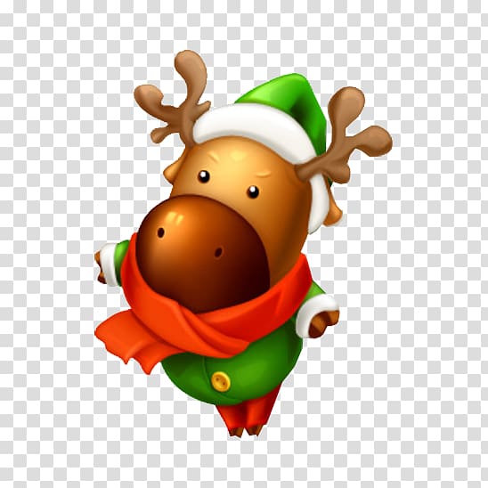 Reindeer Santa Claus Christmas tree, Color Christmas reindeer transparent background PNG clipart