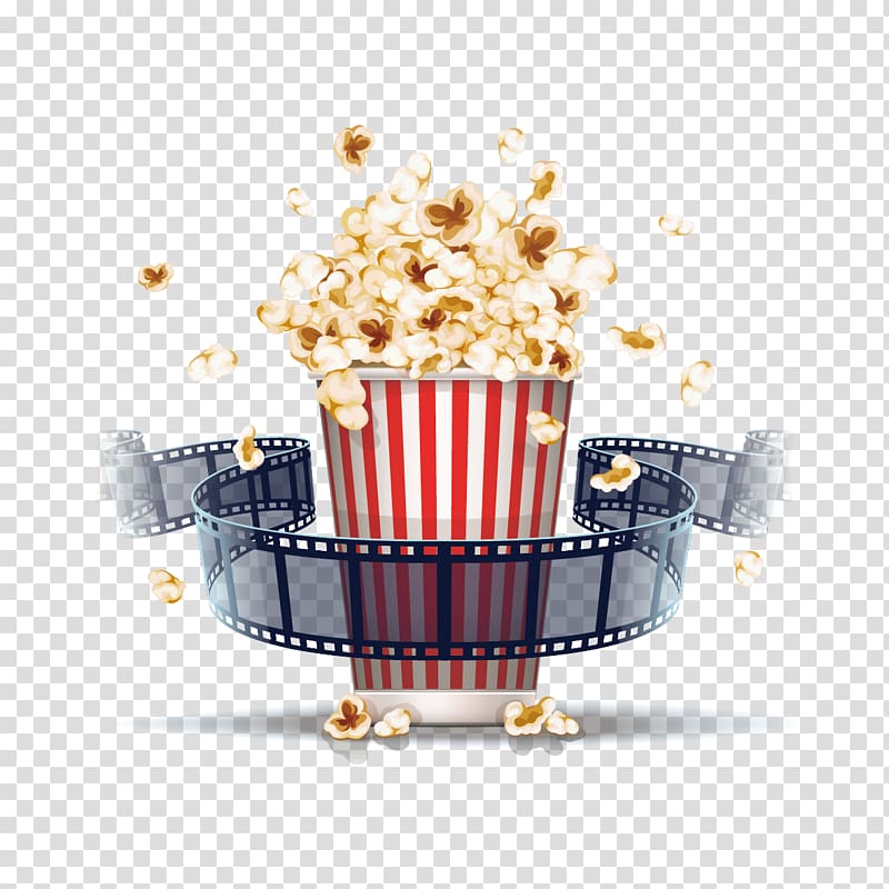 Popcorn Film illustration Cinema, Popcorn and film, popcorn in container illustration transparent background PNG clipart