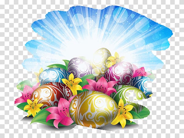Easter Bunny High-definition television Easter egg , Eggs and sky transparent background PNG clipart