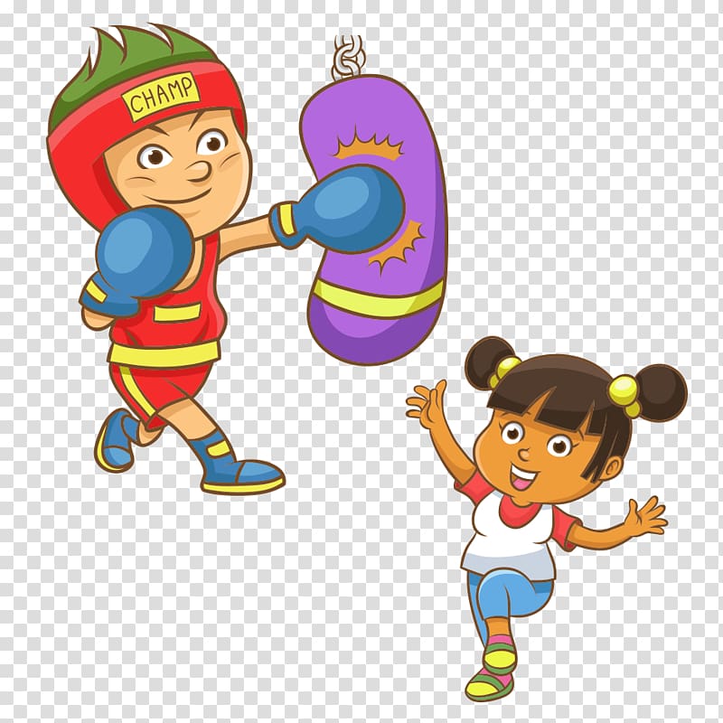 Cartoon Drawing Illustration, Sport children transparent background PNG clipart