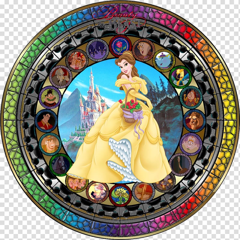 Belle Stained glass Window The Walt Disney Company Disney Princess, Radha Krishna transparent background PNG clipart