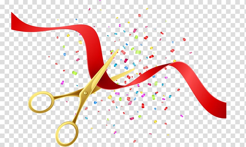 scissor and ribbon , Opening ceremony Euclidean Illustration, Beautifully opening ceremony posters transparent background PNG clipart