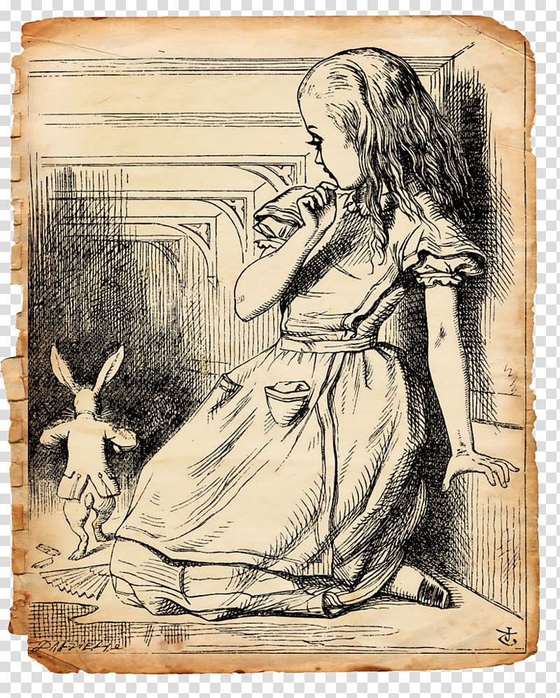 Alice's Adventures in Wonderland White Rabbit Cheshire Cat Mock Turtle, caterpillar transparent background PNG clipart