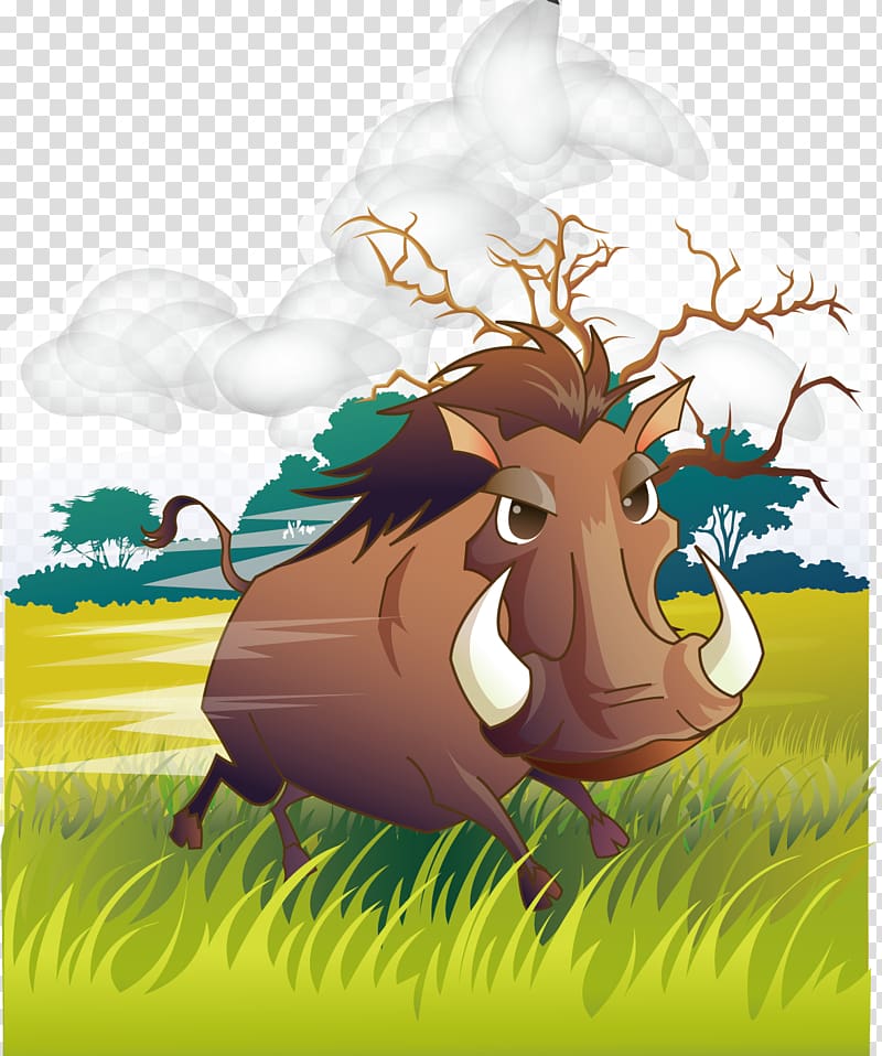 Download Wild boar Common warthog Rhinoceros Tiger, Ferocious rhino transparent background PNG clipart ...