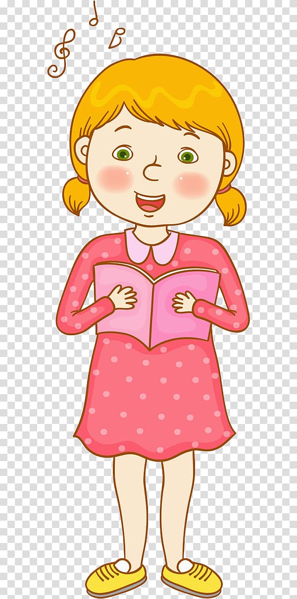 a girl humming music transparent background PNG clipart