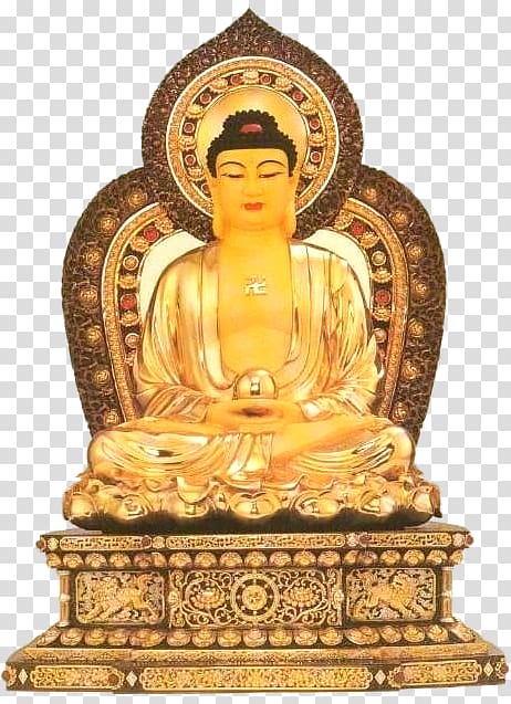 Gautama Buddha Religion Gold Statue, buddhas enlightenment transparent background PNG clipart