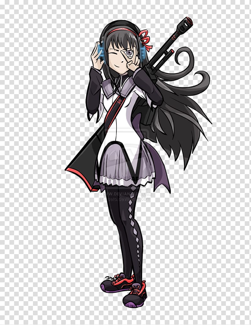 Mangaka Black hair Character Anime, Homura Akemi transparent background PNG clipart