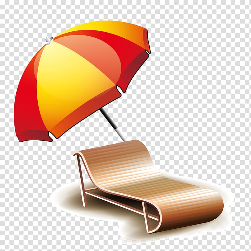 Chair Umbrella Em, seaside vacation transparent background PNG clipart