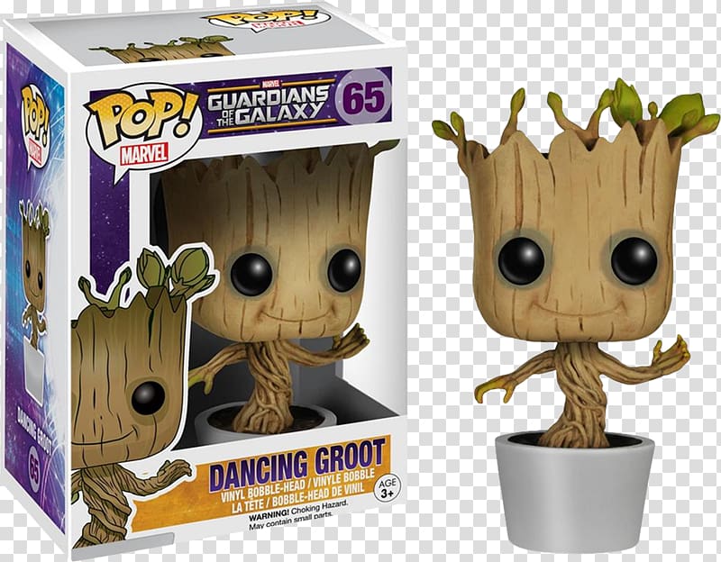 Funko Pop! Marvel Guardians of the Galaxy, Dancing Groot Action & Toy Figures Funko Pop Marvel Guardians of the Galaxy Rocket Raccoon Vinyl BobbleHead Figure, toy transparent background PNG clipart