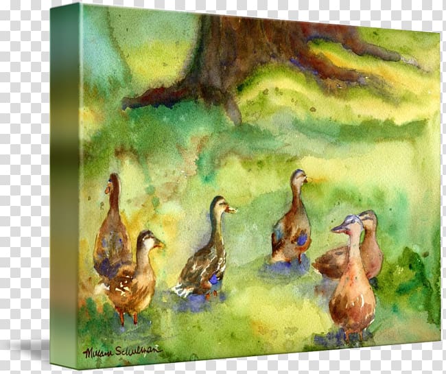 Donald Duck Oil painting reproduction Goose Watercolor painting, watercolor animals transparent background PNG clipart