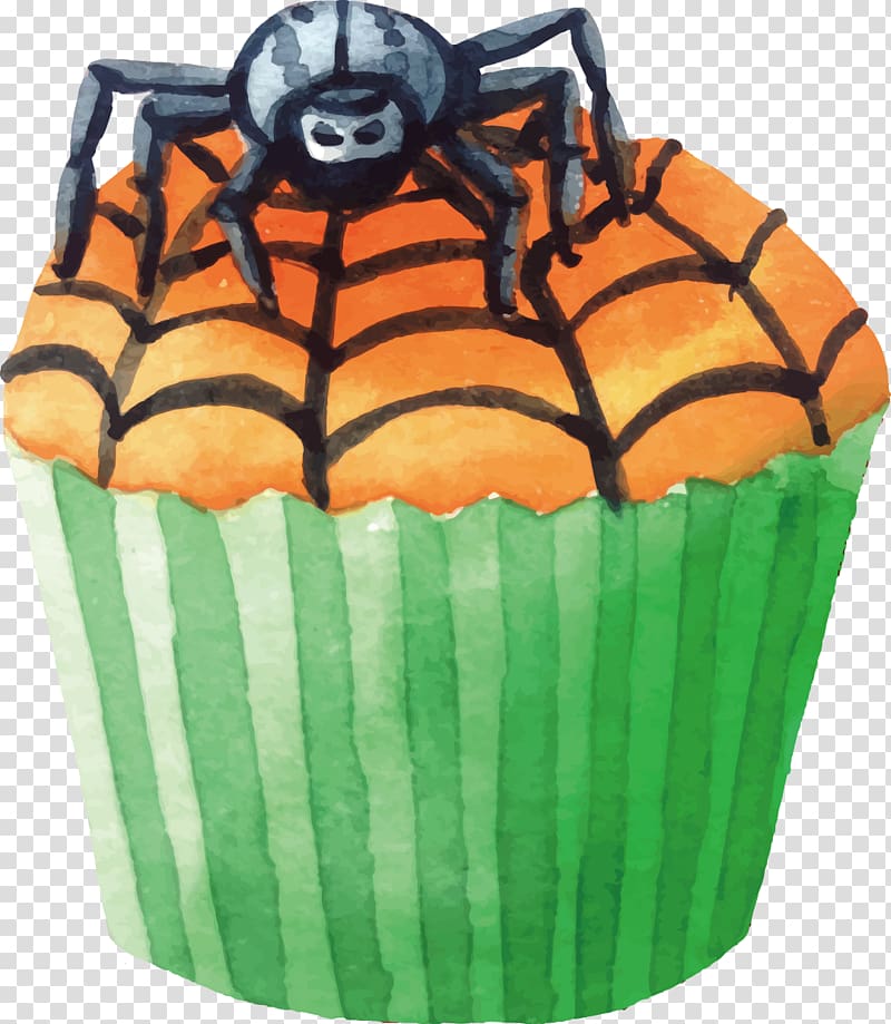 Spooktacular Halloween Cupcake Muffin, Drawing Halloween cupcakes transparent background PNG clipart