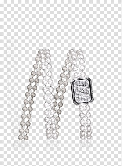 Pearl Chanel J12 Earring Watch, chanel bracelet transparent background PNG clipart