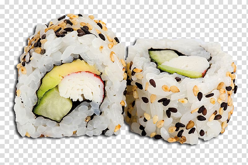 Sushi California roll Makizushi Tempura Tamagoyaki, rolls transparent background PNG clipart