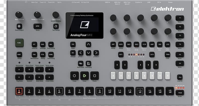 Elektron Octatrack Sound Synthesizers Analog synthesizer Analogue electronics, Polyphon transparent background PNG clipart