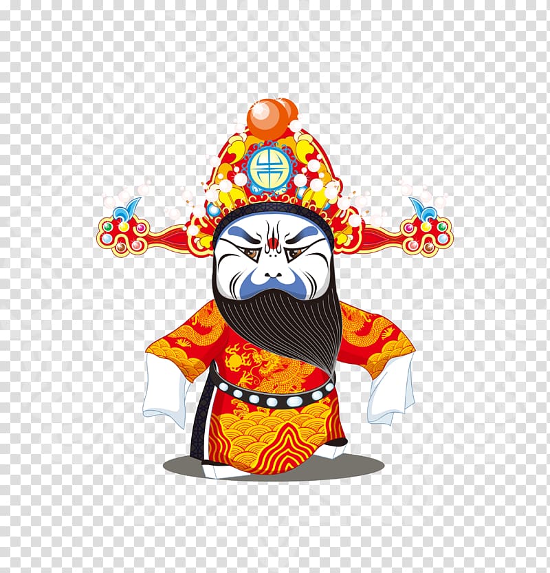 Beijing Peking opera Chinese opera Cartoon, opera villain transparent background PNG clipart