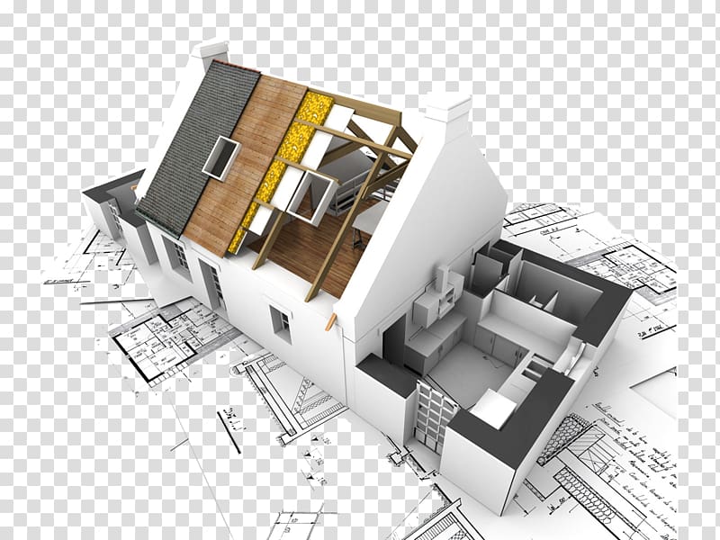 white, brown, and gray house 3D illustration, 3D computer graphics Building 3D floor plan, House Building transparent background PNG clipart