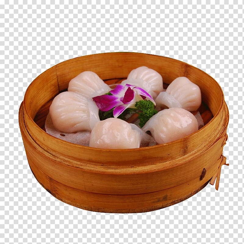 Dim sim Dim sum Har gow Chinese cuisine Xiaolongbao, Crystal shrimp dumplings transparent background PNG clipart