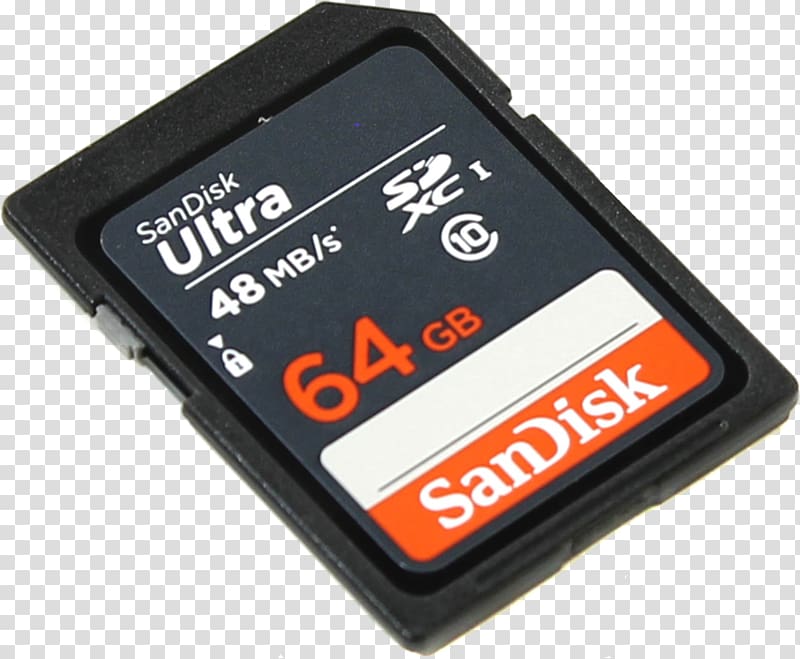 Flash Memory Cards Secure Digital Computer data storage SanDisk, memory card transparent background PNG clipart