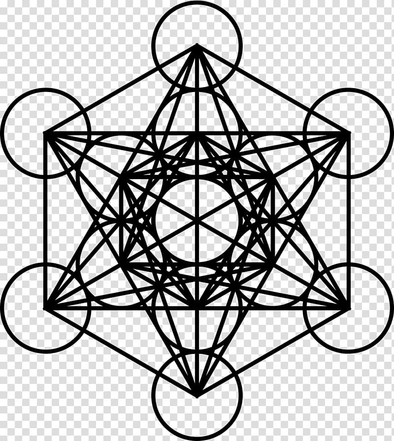 Metatron's Cube Overlapping circles grid Sacred geometry, cube transparent background PNG clipart