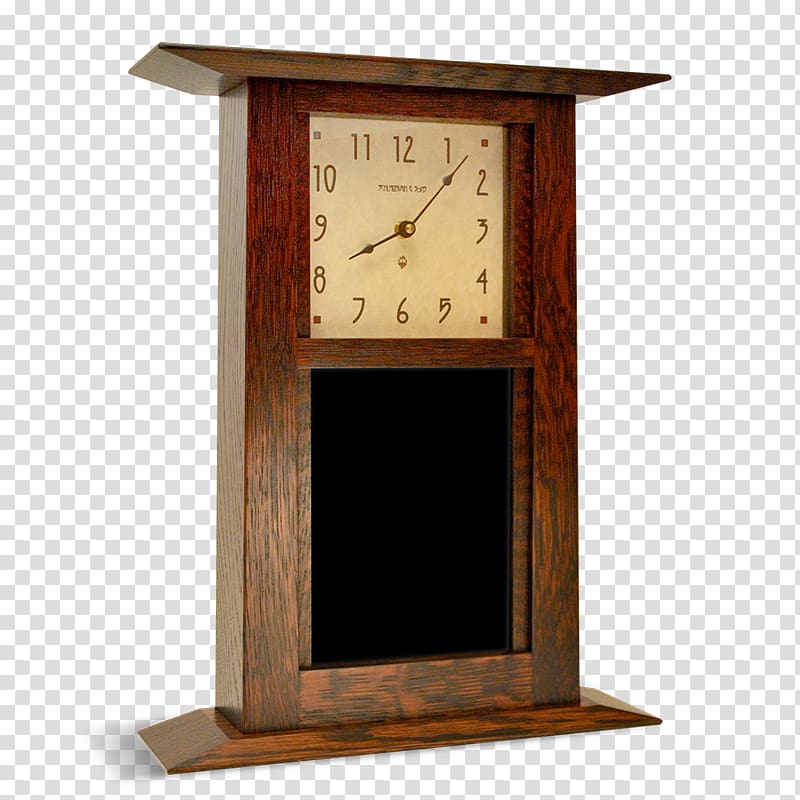 Mantel clock Arts and Crafts movement Mission style furniture, clock transparent background PNG clipart