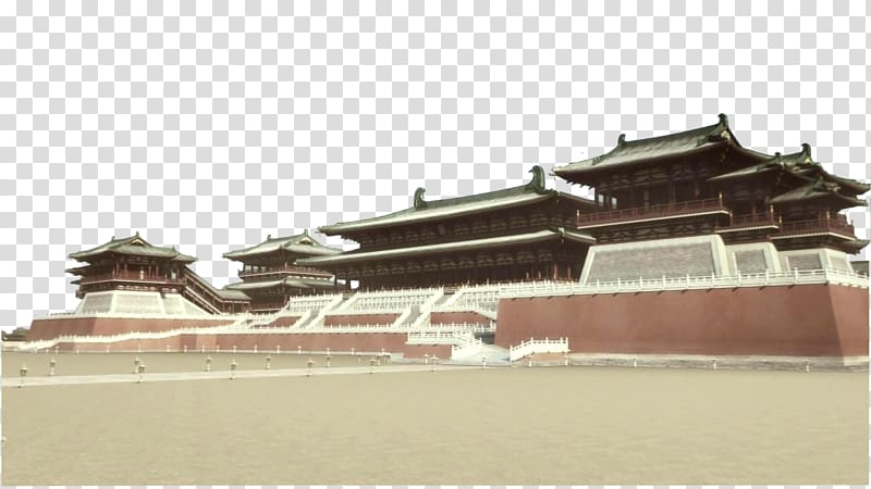 Daming Palace Forbidden City Changan Taijipalasset Tang dynasty, Ancient architecture building Han Dynasty Palace transparent background PNG clipart