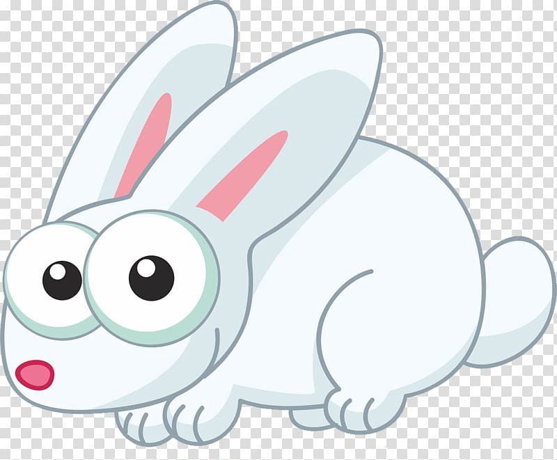 Cartoon White, White rabbit transparent background PNG clipart