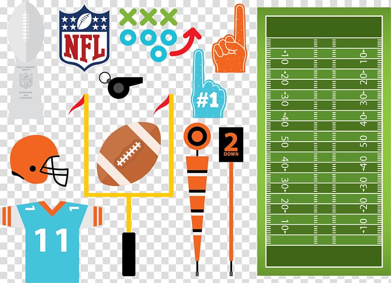 American football NFL Euclidean , American football design elements material, transparent background PNG clipart