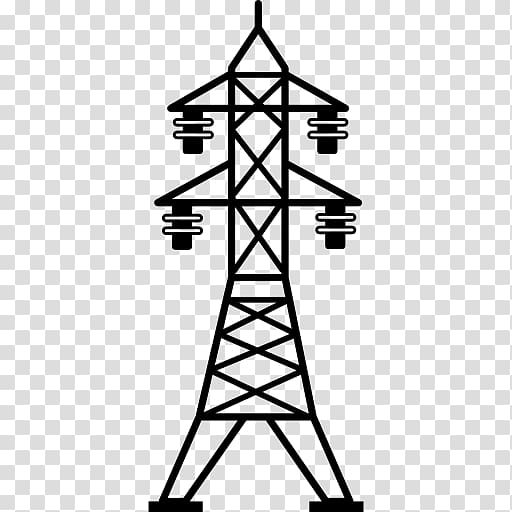 Transmission tower Electric power transmission Overhead power line Electricity, high voltage transparent background PNG clipart