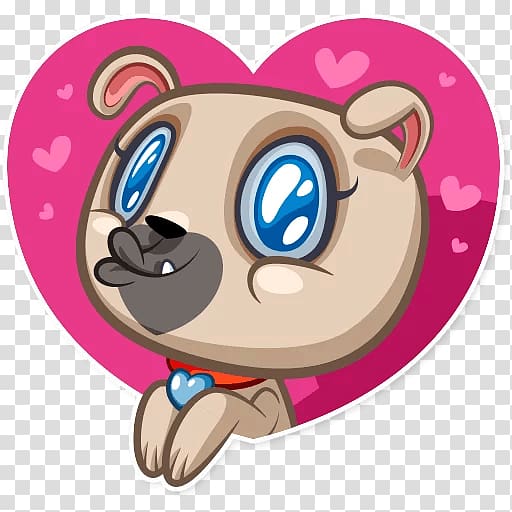 Pug Telegram Sticker Snout Viber, others transparent background PNG clipart