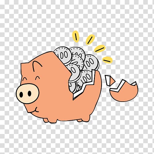 Piggy bank Saving, hand-painted piggy bank transparent background PNG clipart