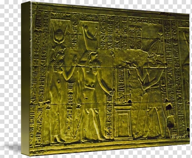 Temple of Edfu Relief carving Bronze 01504, Egyptian Temple transparent background PNG clipart