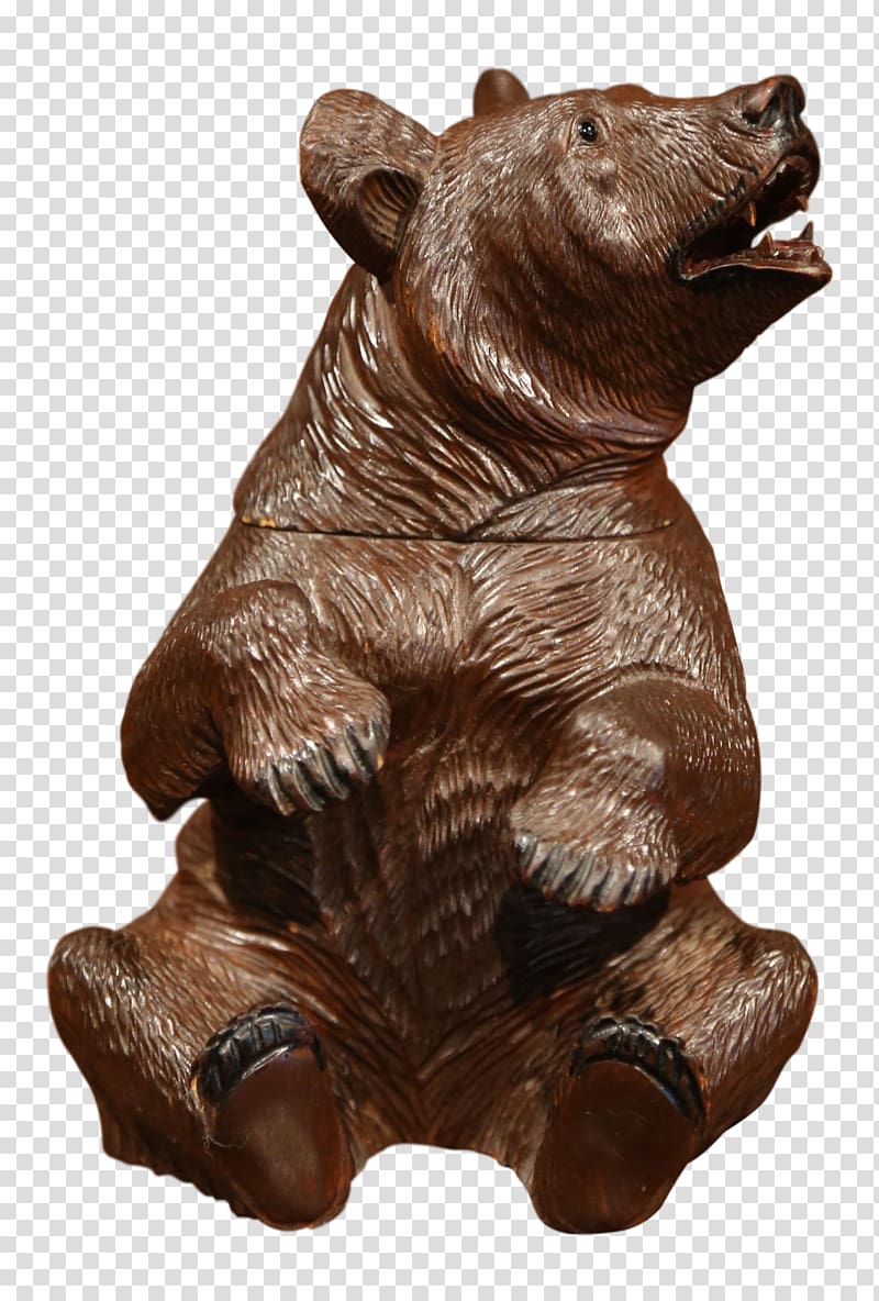 Wood carving Sculpture Bear Art, carved exquisite transparent background PNG clipart