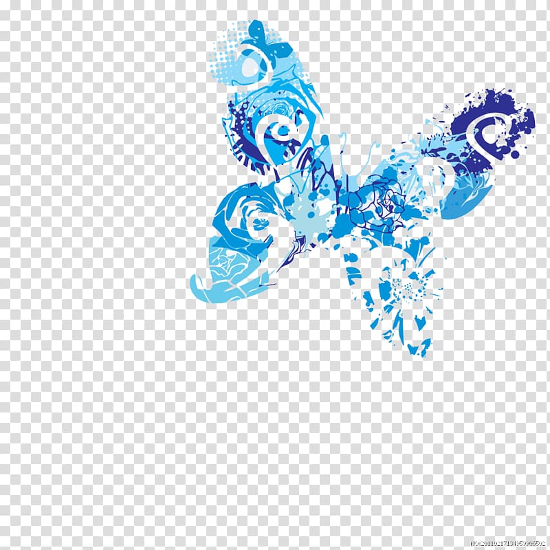 Papillon dog Butterfly, blue butterfly transparent background PNG clipart