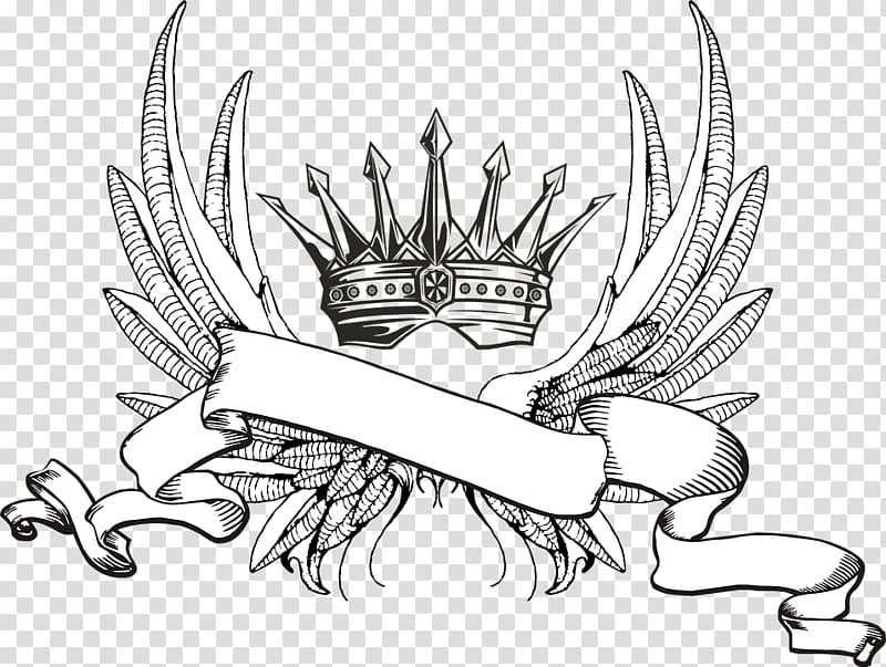 Pixabay Illustration, crown,Black and white,sketch transparent background PNG clipart