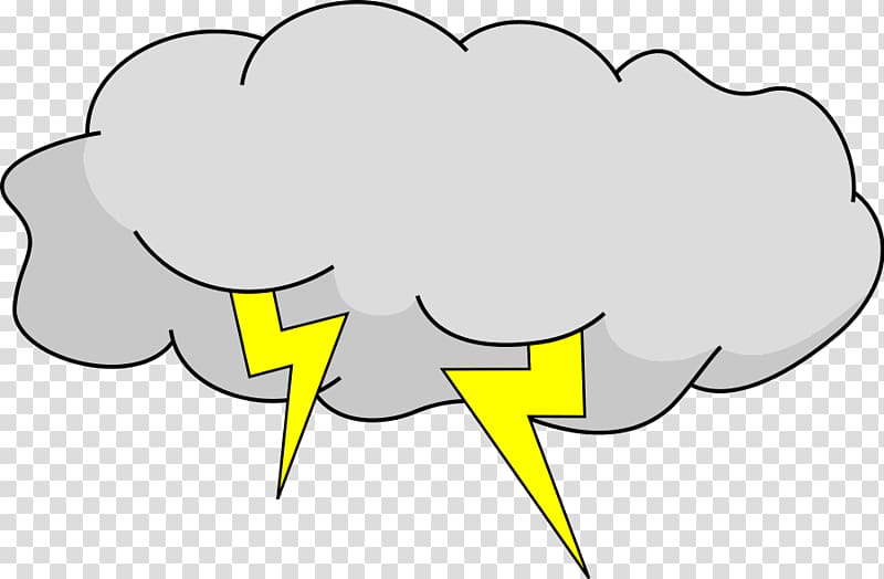 Thunderstorm Lightning Cloud Cloud Blowing Wind Cartoon Transparent