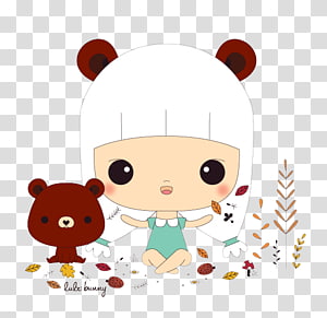Teddy bear Hare Giant panda Illustration, Bear girl and bear ears transparent background PNG clipart thumbnail
