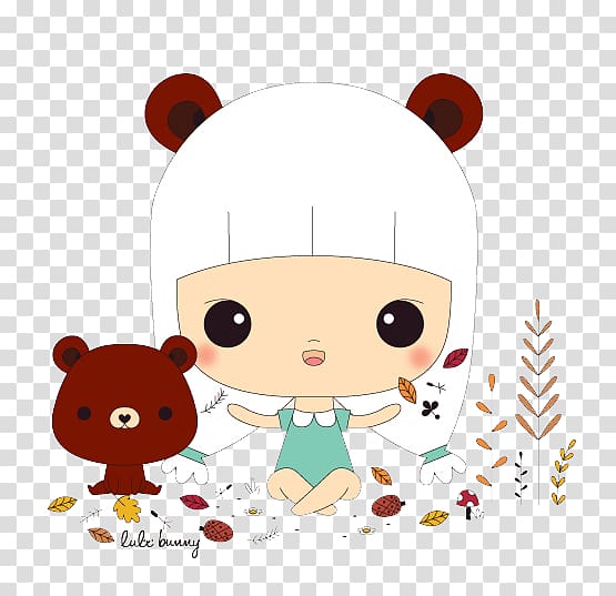 Teddy bear Hare Giant panda Illustration, Bear girl and bear ears transparent background PNG clipart Teddy bear Hare Giant panda Illustration, Bear girl and bear ears transparent background PNG clipart