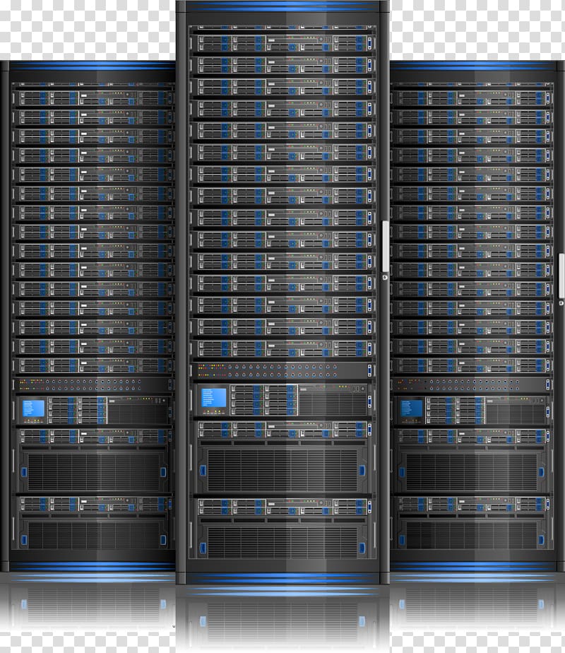 three black containaers, Server Computer network Cloud computing Data center, server transparent background PNG clipart
