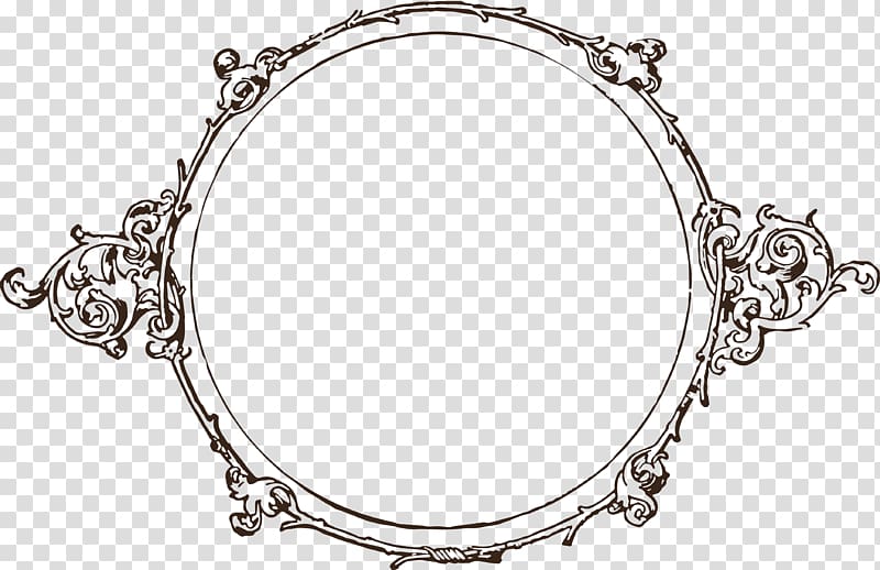 round black floral frame , Simple Circle Frame transparent background PNG clipart