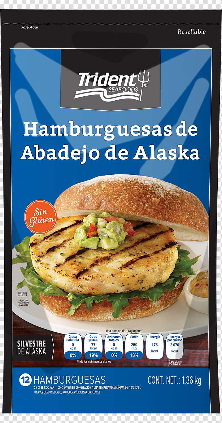 Hamburger Vegetarian cuisine Alaska pollock Costco Seafood, fish transparent background PNG clipart