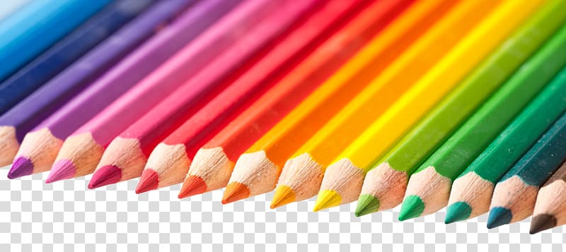 pink, yellow, green, and blue color pencils, Colored pencil Crayon, Color Pencils transparent background PNG clipart