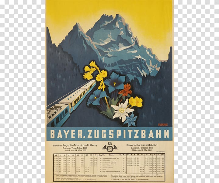 Bavarian Zugspitze Railway Advertising Plakat naukowy Mountain railway, posters light material transparent background PNG clipart