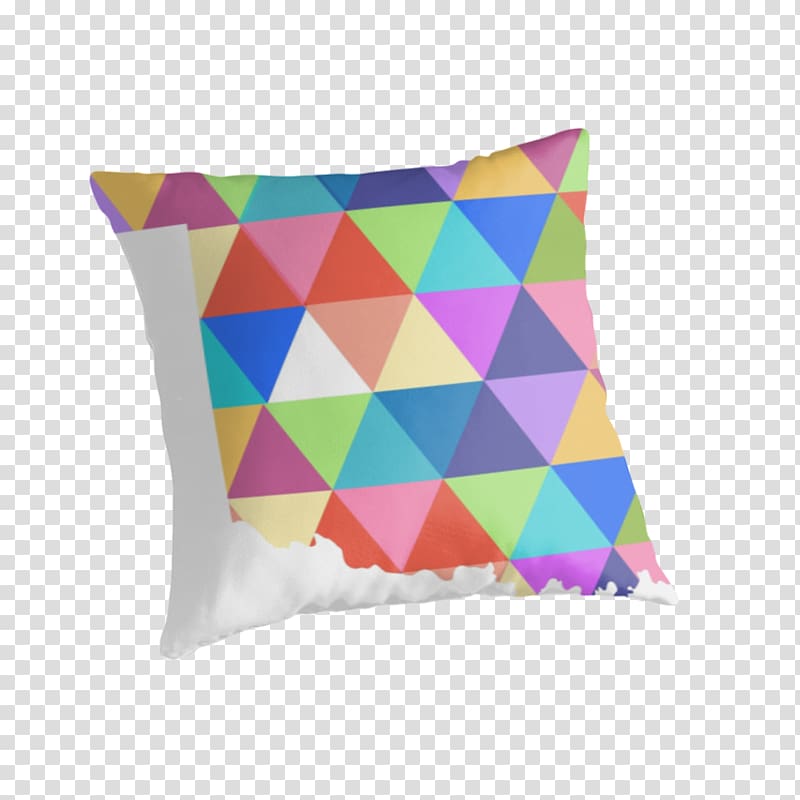 Throw Pillows Cushion Purple Violet, Colourful Triangles Number transparent background PNG clipart