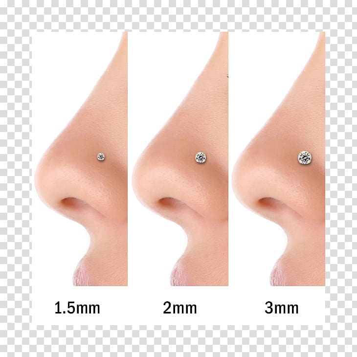 Earring Nose piercing Body piercing Diamond, nose transparent background PNG clipart