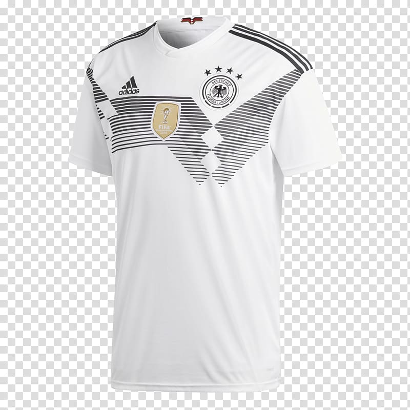 black and white adidas V-neck jersey shirt, 2018 FIFA World Cup Germany national football team Jersey T-shirt Adidas, World Cup 2018 transparent background PNG clipart