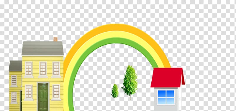 Rainbow, Rainbow House transparent background PNG clipart