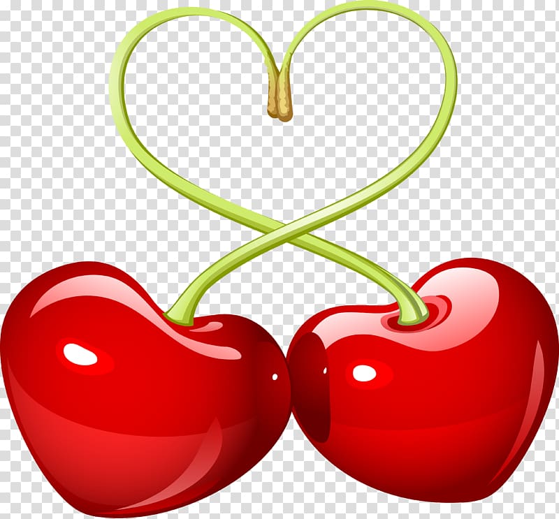 Cherry Love Heart , cherry transparent background PNG clipart