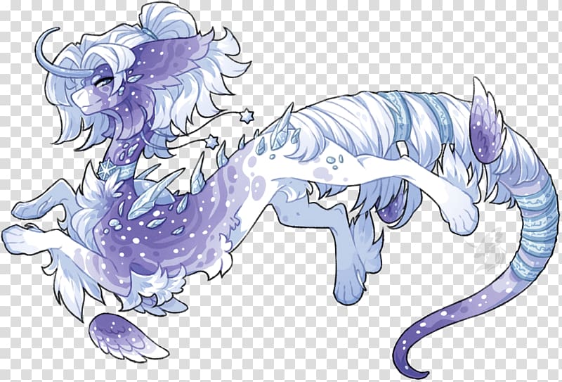 Horse Dragon Cartoon, winter night transparent background PNG clipart