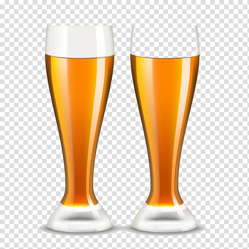 Beer glassware Draught beer, Two glasses of beer transparent background PNG clipart